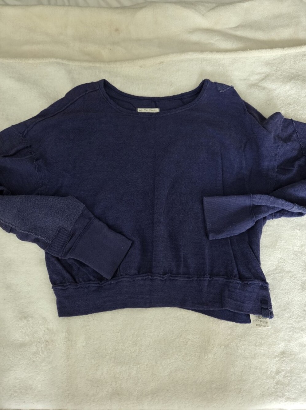 Free People Navy Blue Lightweight Crewneck Sweater